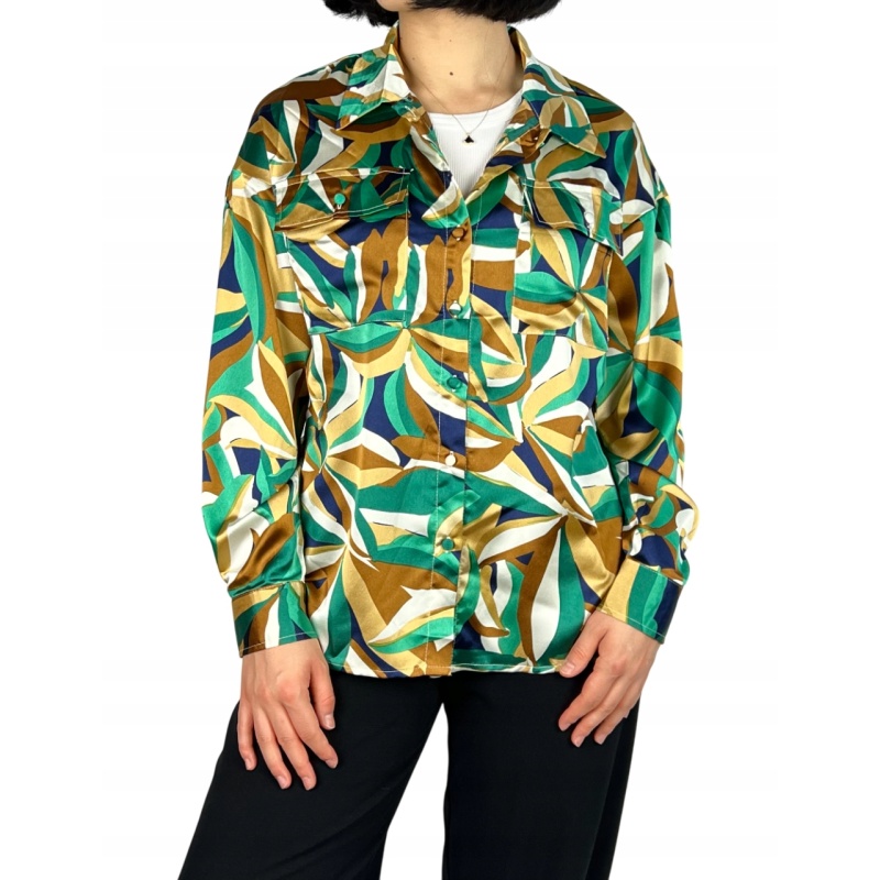 Koszula na guziki z kołnierzem, damska