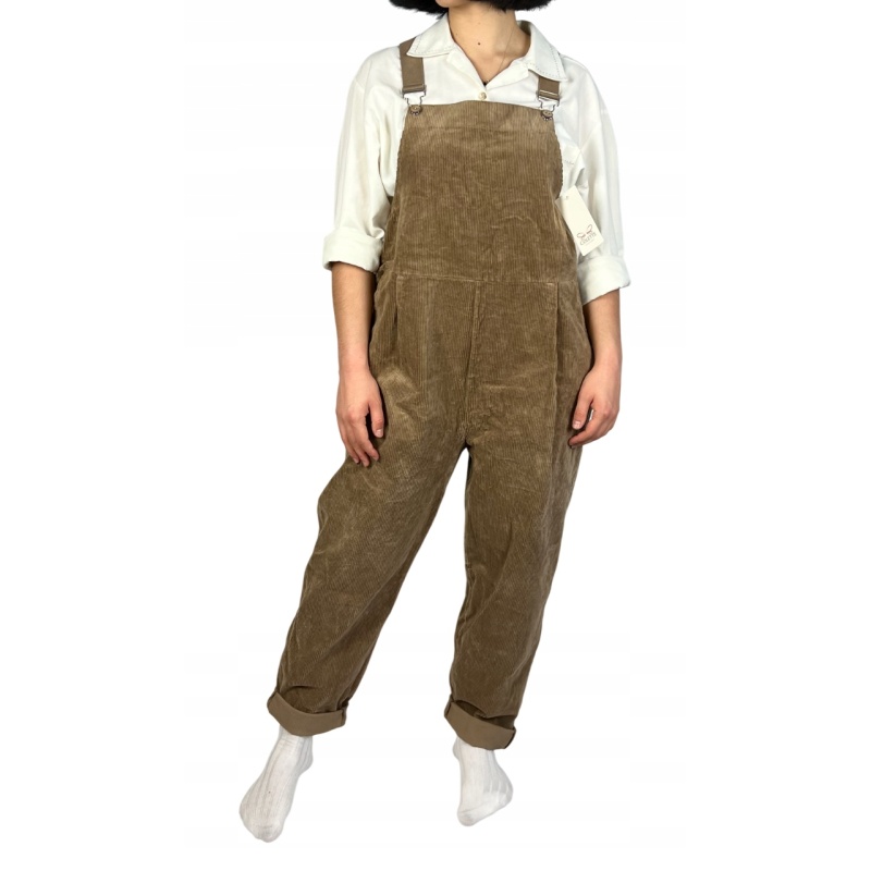 Ogrodniczki vintage sztruksowe, regulowane, damskie