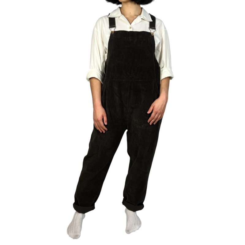 Ogrodniczki vintage sztruksowe, regulowane, damskie