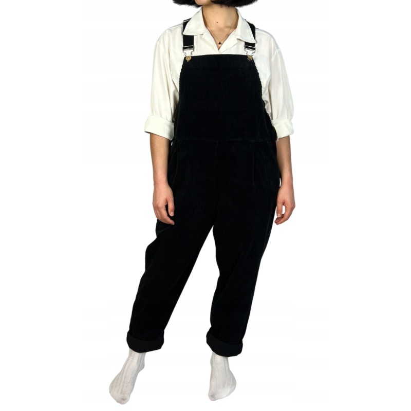 Ogrodniczki vintage sztruksowe, regulowane, damskie