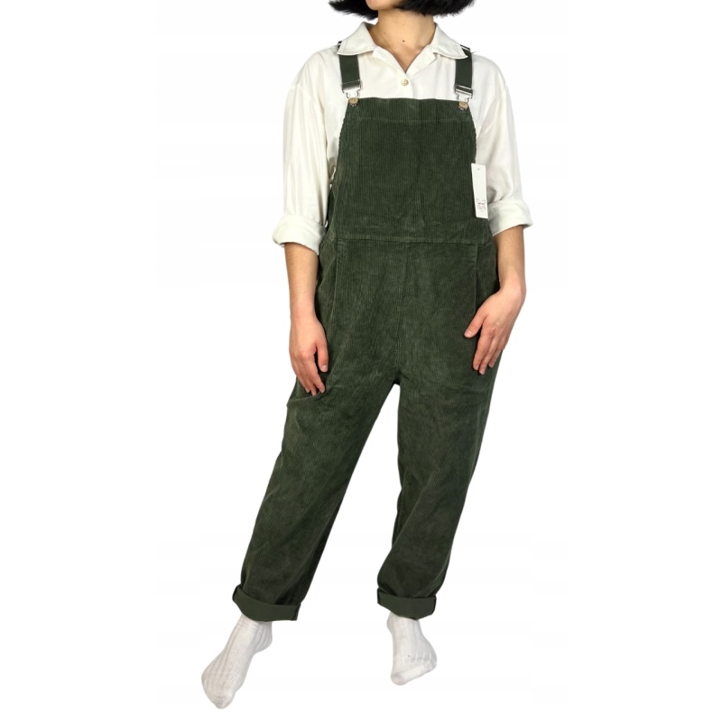 Ogrodniczki vintage sztruksowe, regulowane, damskie