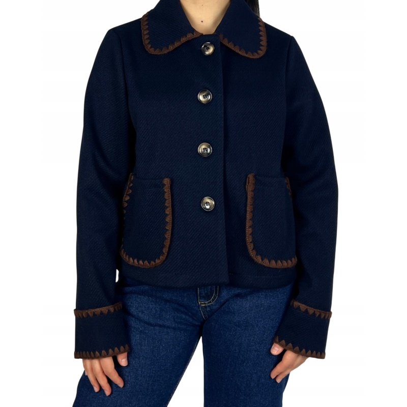 Kurtka z kołnierzem o prostym kroju, damska