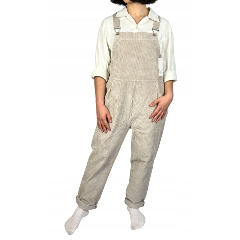 Ogrodniczki vintage sztruksowe, regulowane, damskie