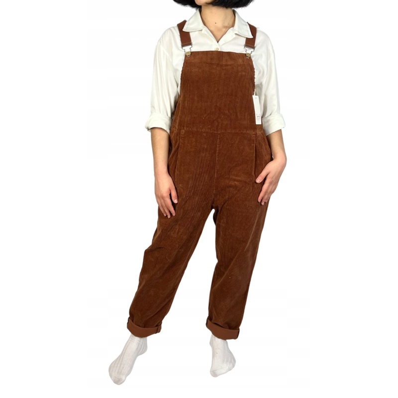 Ogrodniczki vintage sztruksowe, regulowane, damskie