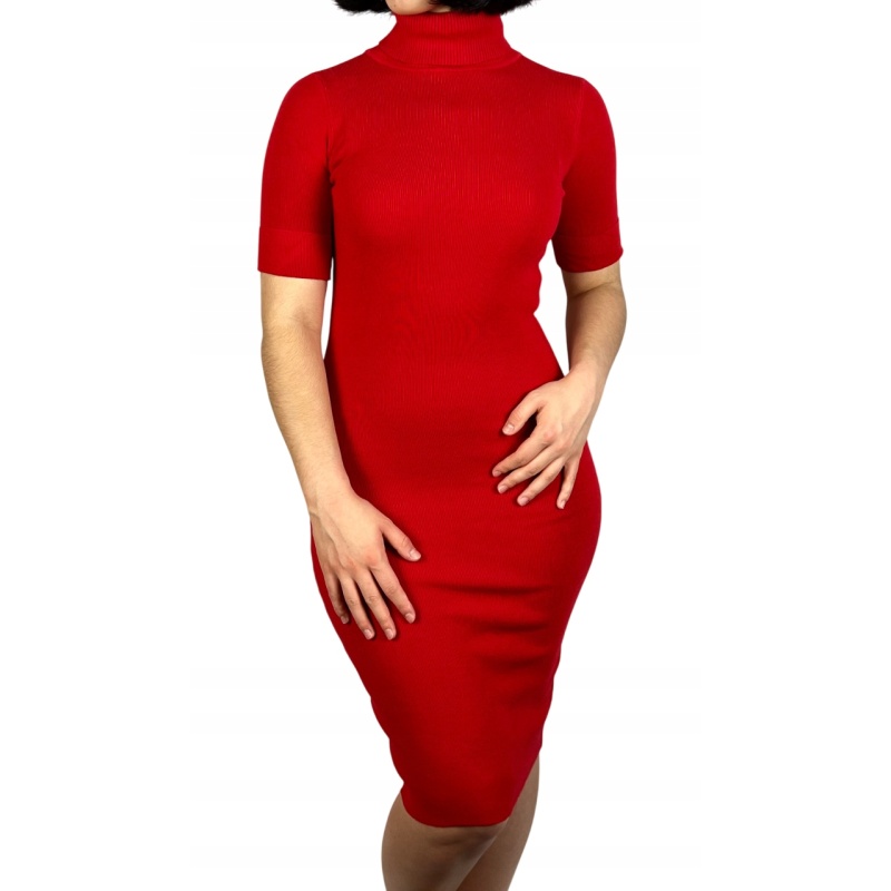 Sukienka swetrowa z golfem, damska