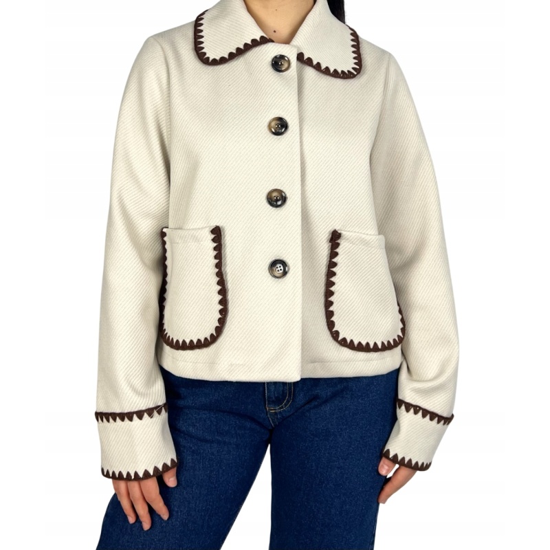 Kurtka z kołnierzem o prostym kroju, damska