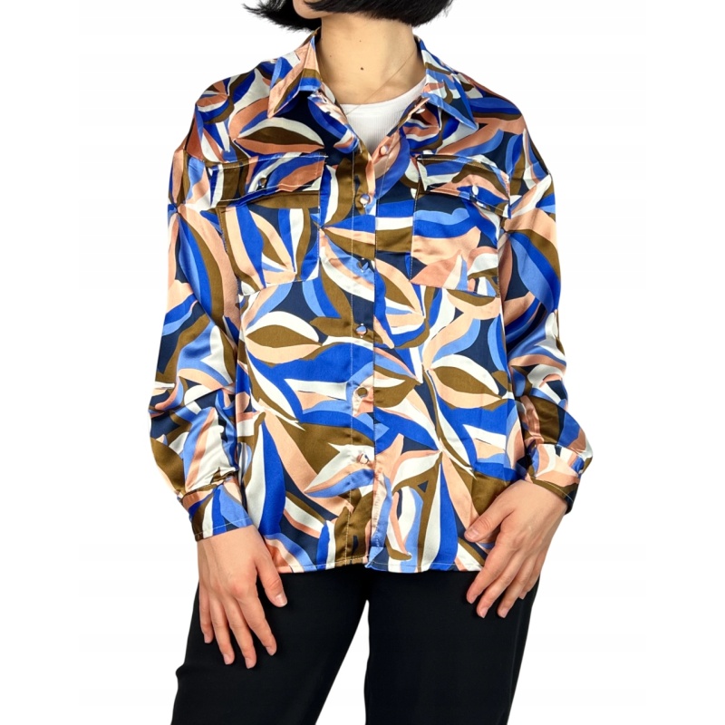 Koszula na guziki z kołnierzem, damska