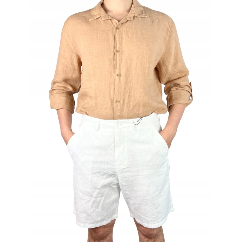 Spodnie męskie krótkie, lniane, rozmiar 30
