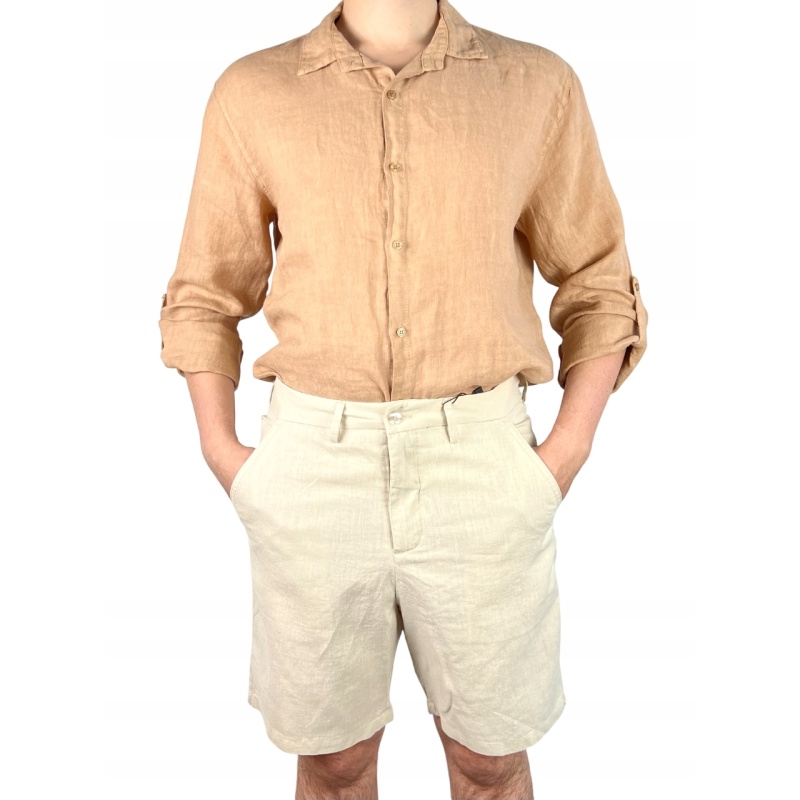 Spodnie męskie krótkie, lniane, rozmiar 32