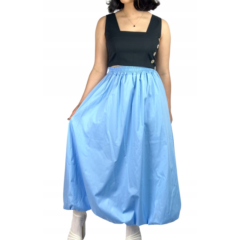 Spódnica bawełniana maxi, bufiasta, przewiewna