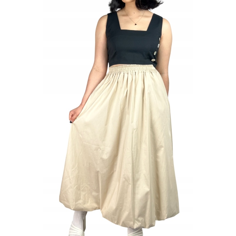 Spódnica bawełniana maxi, bufiasta, przewiewna