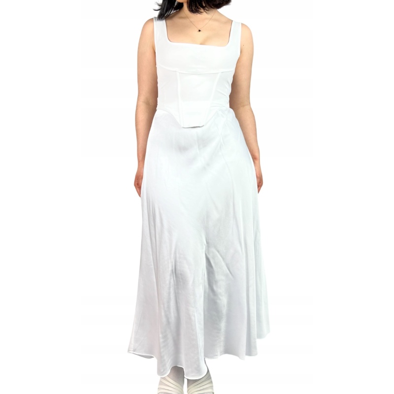 Spódnica jedwabna maxi, trapezowa, wizytowa, damska