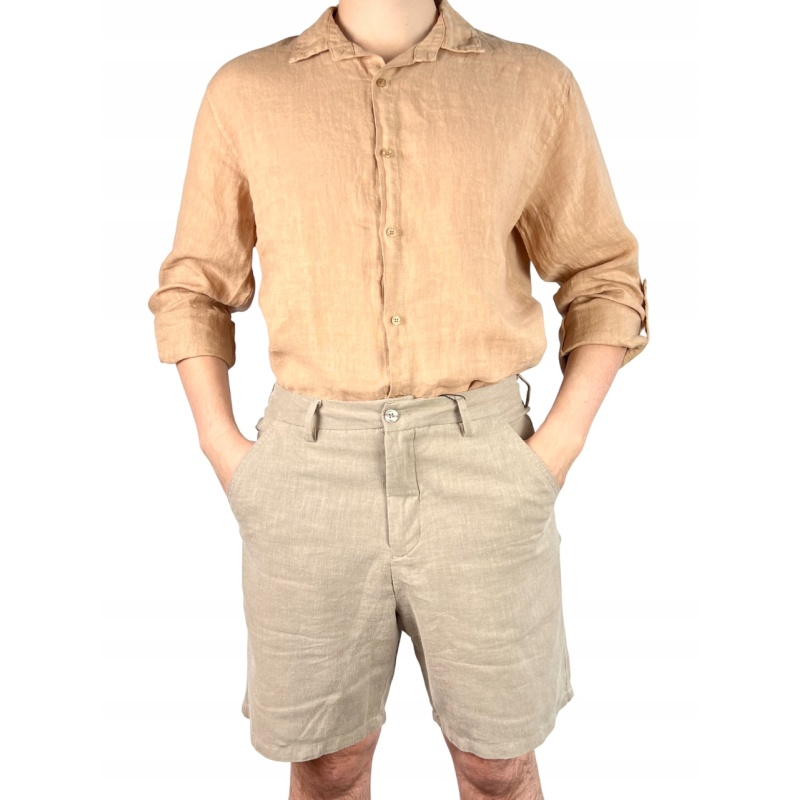 Spodnie męskie krótkie, lniane, rozmiar 38